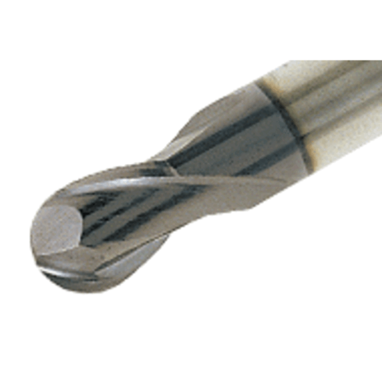 Picture of TUNGALOY TEB080A2-11C08-63 AH725 DIA 8MM SH 0.3150 LOC 0.4331 OAL 2.4803 End Mill Standard Flute Standard Helix Carbide TiAlN Single End Ball Nose TUNG MEISTER