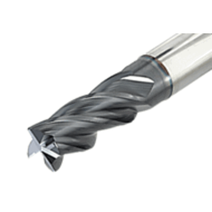 Picture of TUNGALOY TEC060H4L-12/20C6CF-R02 AH725 DIA 6MM SH 0.2362 LOC 0.4724 OAL 2.2441 End Mill Standard Flute Variable Helix Carbide TiAlN Single End Corner Radius 0.0079 0.20MM TUNG MEISTER