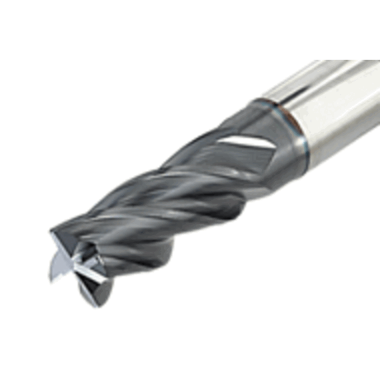 Picture of TUNGALOY TEC060H4L-12/20C6CF-R02 AH725 DIA 6MM SH 0.2362 LOC 0.4724 OAL 2.2441 End Mill Standard Flute Variable Helix Carbide TiAlN Single End Corner Radius 0.0079 0.20MM TUNG MEISTER