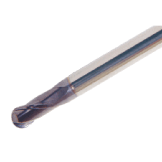 Picture of TUNGALOY TEB100A2-18/31C10M100 AH750 DIA 10MM SH 0.3937 LOC 0.7087 OAL 3.9370 End Mill Standard Flute Standard Helix Carbide TiAlN Single End Ball Nose TUNG MEISTER