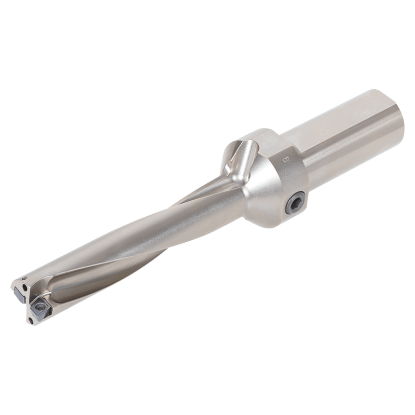 Picture of TUNGALOY TDXU-2125FS-05 2-1/8" TungDrill Twisted Indexable Insert Drill s with side & rear Coolant port, L/D = 5, Flat cotter