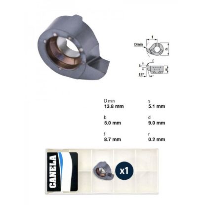 Picture of CANELA Tool RS14.1867.02TL20 Grooving Insert Swiss TiAIN 0.197 Radius