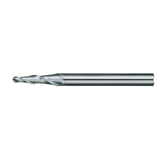Picture of AWARD BZ-606-COTIN DIA 3/8 SH 1.00 LOC 1.50 OAL 4.2500 End Mill Taper Flute Cobalt TiN Single End Ball Nose