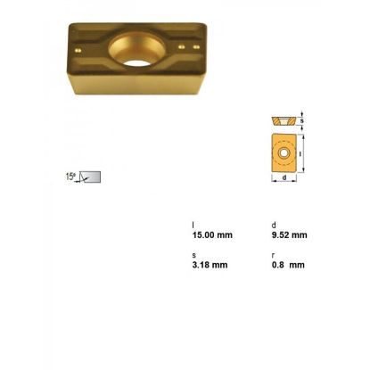 Picture of CANELA Tool ADMT150308TIN25 Milling Insert Paralelagram