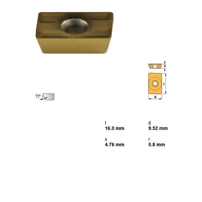 Picture of CANELA Tool APMT160432E-26TIN21 Milling Insert Paralelagram TiN + MTTiCN + Al2O3