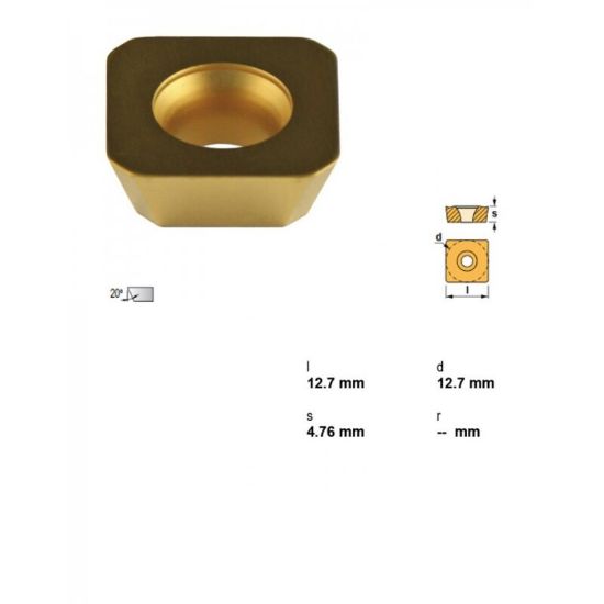 Picture of CANELA Tool SEHW 43AFSN151TIN21 Milling Insert Square TiN + MTTiCN + Al2O3