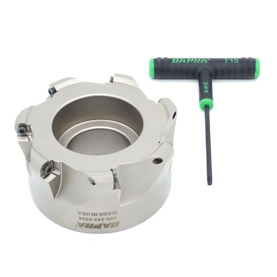 Picture of DAPRA TRSM400-150-R4-7 Button Cutter,Face Mill 4.000 Cutter Diameter Face Mill 1.500 Shank 2.000 OAL 7 Flute