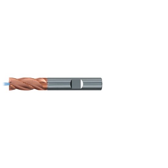 Picture of EMUGE 1999AZ.020 DIA 20MM SH 0.7874 LOC 1.4961 OAL 4.0945 End Mill Standard Flute Coolant High Helix Carbide TiAlN Single End Square Sharp TOP-Cut