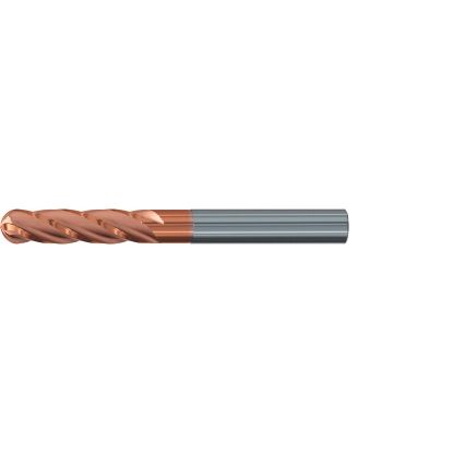 Picture of EMUGE 2504A.010 DIA 10MM SH 0.3937 LOC 1.5748 OAL 3.9370 End Mill Standard Flute Variable Helix Carbide TiAlN Single End Ball Nose TOP-Cut