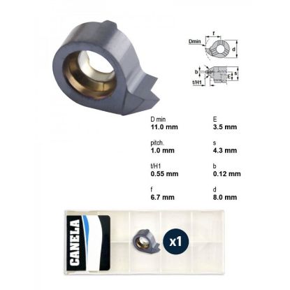 Picture of CANELA Tool RS11.0510.01TL20 Grooving Insert Swiss TiAIN
