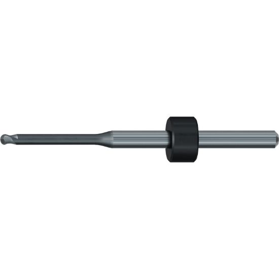 Picture of EMUGE 2600DR.250326 DIA 2.50MM SH 0.1181 LOC 1.0236 OAL 1.850 End Mill Ball Nose Carbide Diamond Single End Ball Nose Dental Mills