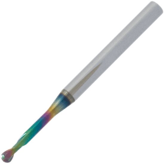 Picture of EMUGE 2608R.300316 DIA 3MM SH 0.1181 LOC 0.6299 OAL 1.4961 End Mill Ball Nose Carbide CrN Single End Ball Nose Dental Mills