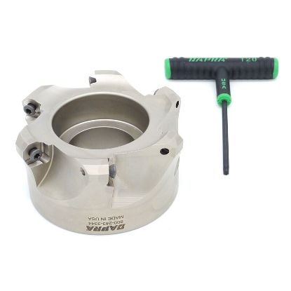 Picture of DAPRA TRSM400-150-R5-6 Button Cutter,Face Mill 4.000 Cutter Diameter Face Mill 1.500 Shank 2.000 OAL 6 Flute