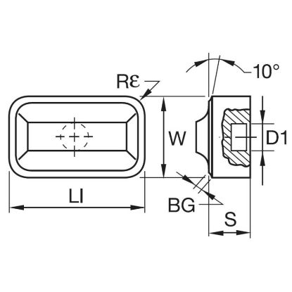 Picture of CERATIZIT KRR-6586-80B CTUP1131 Turning Insert Rectangle Railroad TiAlN