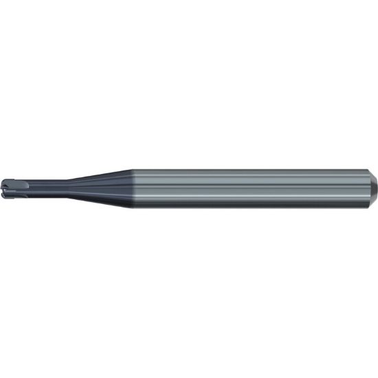 Picture of EMUGE 2634A.301610 DIA 3MM SH 0.2362 LOC 0.3937 OAL 2.2441 End Mill Corner Radius Carbide TiAlN Single End Corner Radius 0.0295 0.75MM Dental Mills