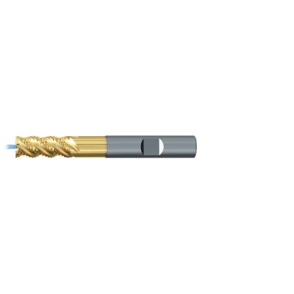 Picture of EMUGE 2657TZ.012 DIA 12MM SH 0.4724 LOC 1.0236 OAL 3.6614 End Mill Standard Flute Coolant High Helix Carbide TiN + TiAIN Single End Square Sharp TiNox-Cut