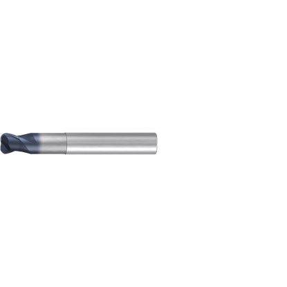 Picture of EMUGE 1986A.0015 DIA 1.50MM SH 0.2362 LOC 0.0984 OAL 2.244 End Mill Torus Standard Helix Carbide TiAlN Single End Corner Radius 0.0118 0.30MM TOP-Cut
