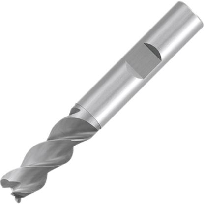 Picture of EMUGE 2547.01602 DIA 16MM SH 0.6299 LOC 1.2598 OAL 3.6220 End Mill Standard Flute Variable Helix Carbide Uncoated Single End Corner Radius 0.0787 2.00MM Alu-Cut