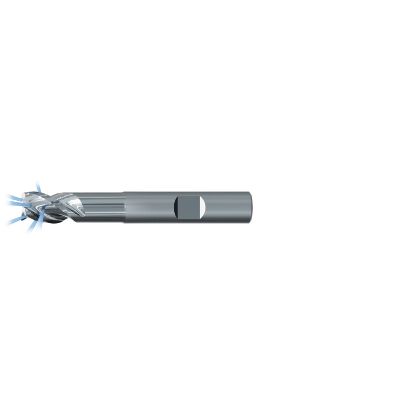 Picture of EMUGE 2882 Z.0250 DIA 1/4 SH 0.2500 LOC 0.3437 OAL 2.2500 End Mill Standard Flute Coolant Variable Helix Carbide Uncoated Single End 45.0° Chamfer Alu-Cut