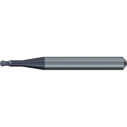 Picture of EMUGE 2625A.100604 DIA 1MM SH 0.2362 LOC 0.1575 OAL 2.2441 End Mill Corner Radius Carbide TiAlN Single End Corner Radius 0.0197 0.50MM Dental Mills