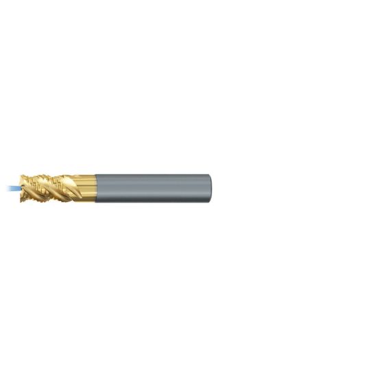 Picture of EMUGE 2646TZ.006 DIA 6MM SH 0.2362 LOC 0.3937 OAL 2.1260 End Mill Standard Flute Coolant High Helix Carbide TiN + TiAIN Single End Square Sharp TiNox-Cut