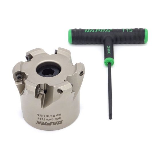 Picture of DAPRA TRSM250-100-R4-6C Button Cutter,Face Mill 2.500 Cutter Diameter Face Mill 1.000 Shank 2.000 OAL 6 Flute