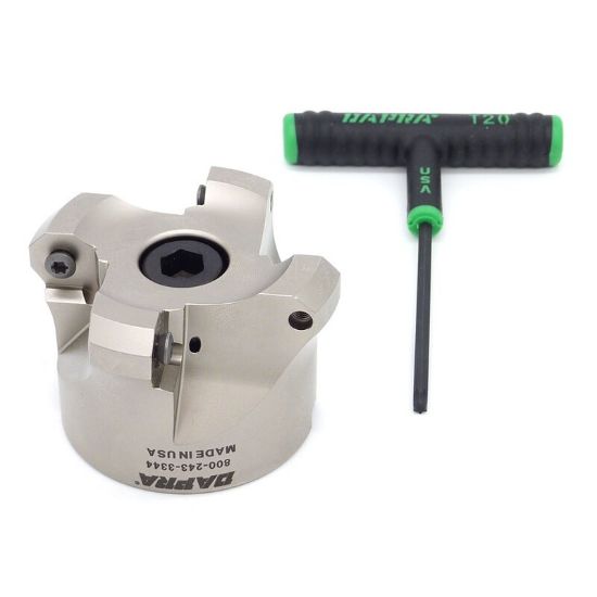 Picture of DAPRA TRSM300-100-R6-4 Button Cutter,Face Mill 3.000 Cutter Diameter Face Mill 1.000 Shank 2.000 OAL 4 Flute