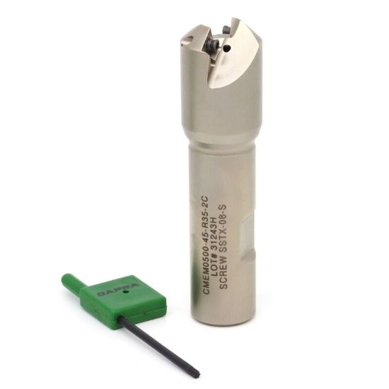 Picture of DAPRA CMEM0500-45-R35-2 45.0°, Chamfer Mill 0.500 Cutter Diameter Weldon 0.750 Shank 3.500 OAL 2 Flute