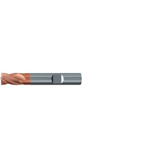 Picture of EMUGE 1917A.006 DIA 6MM SH 0.2362 LOC 0.3937 OAL 2.1260 End Mill Standard Flute Variable Helix Carbide TiAlN Single End Square Sharp TOP-Cut