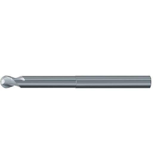 Picture of EMUGE 1943.01 DIA 10MM SH 0.3937 LOC 0.3150 OAL 4.7244 End Mill Standard Flute Standard Helix Carbide Uncoated Single End Ball Nose Alu-Cut