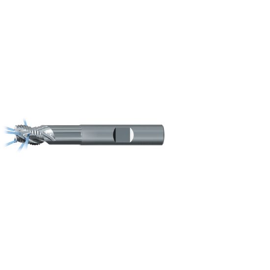 Picture of EMUGE 2883 Z.020040 DIA 20MM SH 0.7874 LOC 0.9843 OAL 4.3307 End Mill Standard Flute/With Coolant Variable Helix Carbide Uncoated Single End Corner Radius 0.1575 4.00MM Alu-Cut