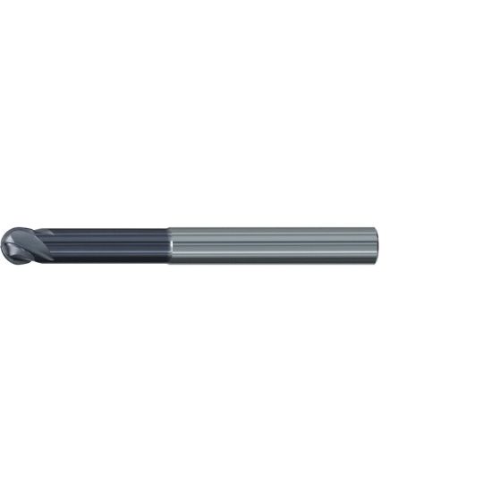 Picture of EMUGE 2943A.03125 DIA 5/16 SH 0.3125 LOC 0.2813 OAL 4.00 End Mill Standard Flute Standard Helix Carbide TiAlN Single End Ball Nose Hard-Cut