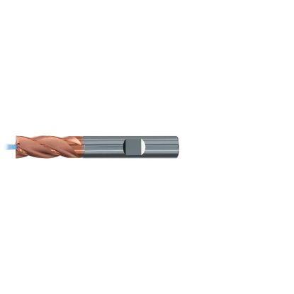 Picture of EMUGE 1999AZ.016 DIA 16MM SH 0.6299 LOC 1.2598 OAL 3.6220 End Mill Standard Flute Coolant High Helix Carbide TiAlN Single End Square Sharp TOP-Cut