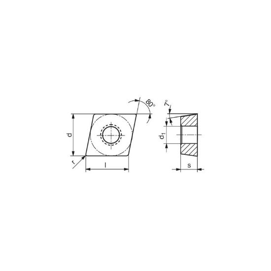 Picture of DIJET CCET32.50R -MF JC5015 Turning Insert 80.0° 0.004 Corner Radius Carbide Multilayer