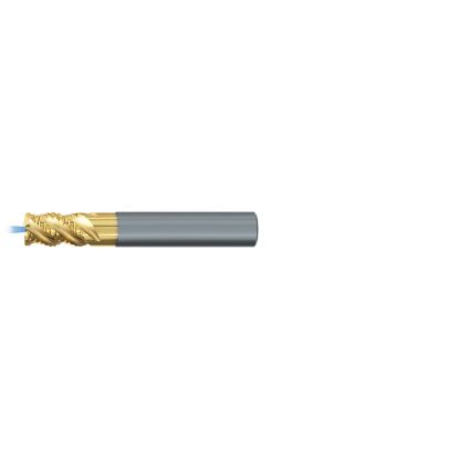 Picture of EMUGE 2642TZ.020030 DIA 20MM SH 0.7874 LOC 1.0236 OAL 3.6220 End Mill Standard Flute High Helix Carbide TiN + TiAIN Single End Corner Radius 0.1181 3.00MM TiNox-Cut