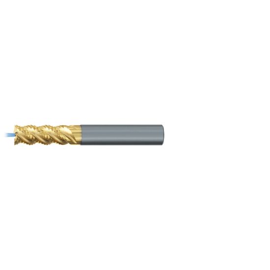Picture of EMUGE 2648TZ.1000 DIA 1 SH 1.00 LOC 1.7500 OAL 5.00 End Mill Standard Flute Coolant High Helix Carbide TiN + TiAIN Single End Square Sharp TiNox-Cut