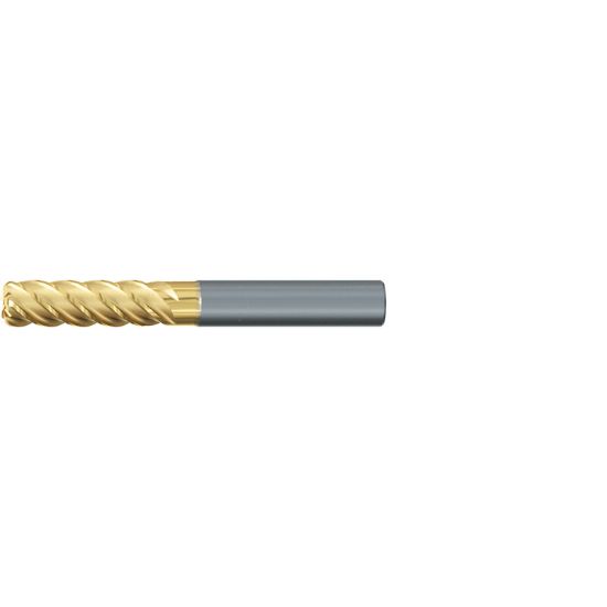 Picture of EMUGE 2654T.020040 DIA 20MM SH 0.7874 LOC 2.3622 OAL 5.1181 End Mill Standard Flute Variable Helix Carbide TiN + TiAIN Single End Corner Radius 0.1575 4.00MM TiNox-Cut