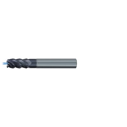 Picture of EMUGE 2610AZ.016 DIA 16MM SH 0.6299 LOC 1.2598 OAL 3.6220 End Mill Standard Flute High Helix Carbide TiAlN Single End Corner Radius 0.0866 2.20MM Jet-Cut