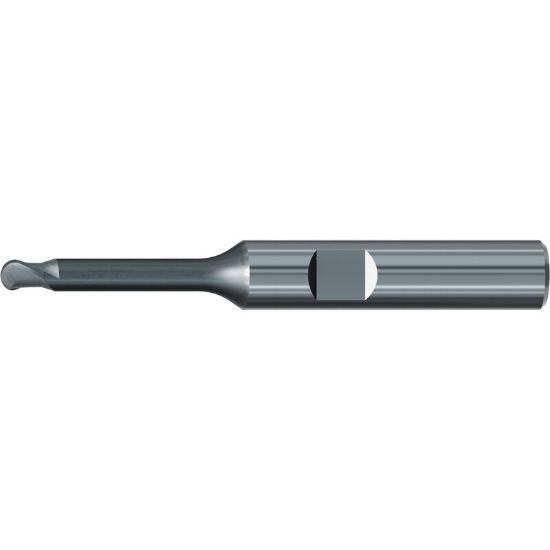 Picture of EMUGE 2623D.100618 DIA 1MM SH 0.2362 LOC 0.0984 OAL 1.8504 End Mill Ball Nose Carbide Diamond Single End Ball Nose Dental Mills
