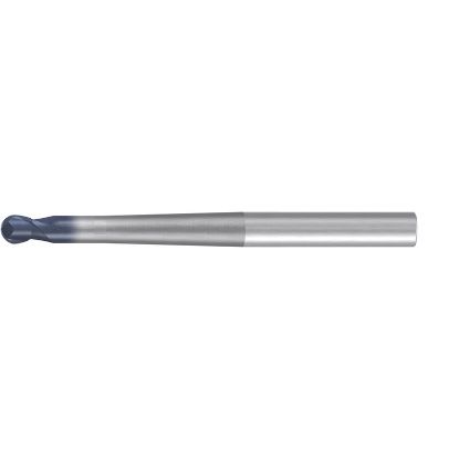 Picture of EMUGE 1963A.01216 DIA 12MM SH 0.6299 LOC 0.3937 OAL 7.8740 End Mill Standard Flute Standard Helix Carbide TiAlN Single End Ball Nose Hard-Cut
