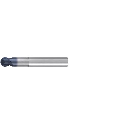 Picture of EMUGE 1966A.006 DIA 6MM SH 0.2362 LOC 0.2362 OAL 2.2441 End Mill Standard Flute Standard Helix Carbide TiAlN Single End Ball Nose TOP-Cut