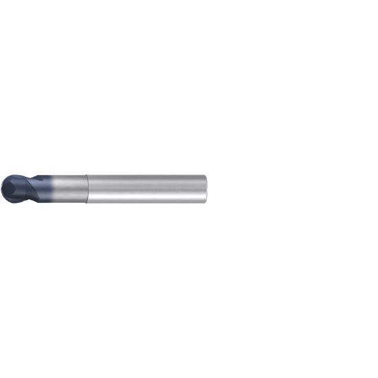 Picture of EMUGE 1966A.006 DIA 6MM SH 0.2362 LOC 0.2362 OAL 2.2441 End Mill Standard Flute Standard Helix Carbide TiAlN Single End Ball Nose TOP-Cut