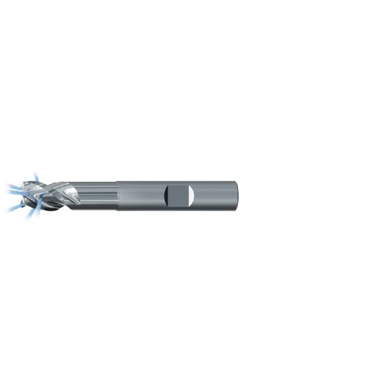 Picture of EMUGE 2884 Z.025030 DIA 25MM SH 0.9843 LOC 1.1811 OAL 4.9213 End Mill Standard Flute/With Coolant Variable Helix Carbide Uncoated Single End Corner Radius 0.1181 3.00MM Alu-Cut