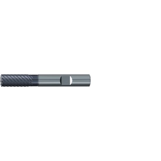 Picture of EMUGE 2886A.016 DIA 16MM SH 0.6299 LOC 1.2598 OAL 3.6220 End Mill Standard Flute Variable Helix Carbide TiAlN Single End 45.0° Chamfer Jet-Cut