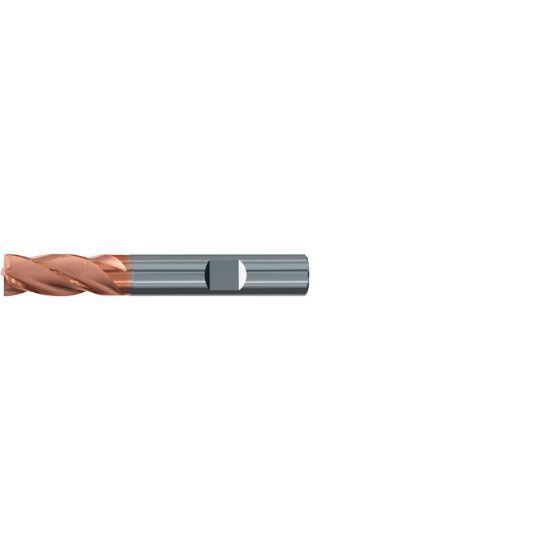 Picture of EMUGE 1999A.010 DIA 10MM SH 0.3937 LOC 0.8661 OAL 2.8346 End Mill Standard Flute Variable Helix Carbide TiAlN Single End Square Sharp TOP-Cut