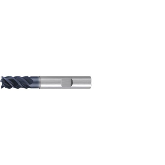 Picture of EMUGE 2820A.020 DIA 20MM SH 0.7874 LOC 1.4961 OAL 4.0945 End Mill Standard Flute High Helix Carbide TiAlN Single End Square Sharp Jet-Cut