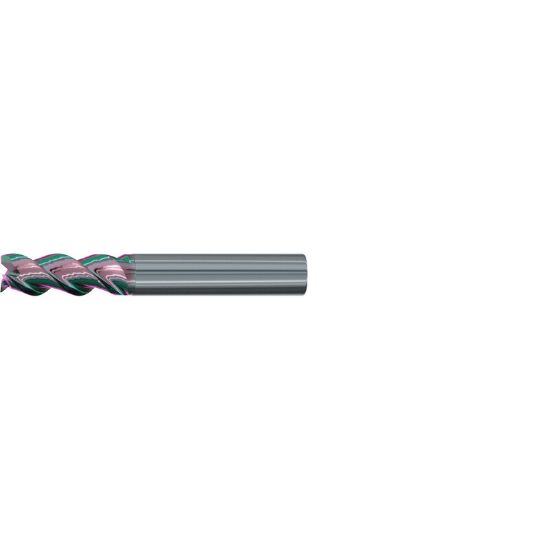 Picture of EMUGE 2544K.003 DIA 3MM SH 0.2362 LOC 2.2441 OAL 0.2756 End Mill Standard Flute Variable Helix Carbide GLT Single End 45.0° Chamfer Alu-Cut