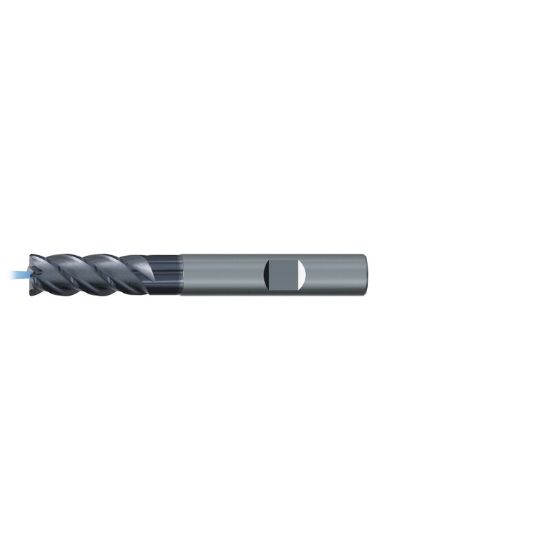 Picture of EMUGE 2651AZ.020 DIA 20MM SH 0.7874 LOC 1.4961 OAL 4.9606 End Mill Standard Flute Coolant High Helix Carbide TiAlN Single End Square Sharp TiNox-Cut