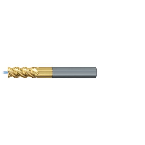 Picture of EMUGE 2656TZ.012 DIA 12MM SH 0.4724 LOC 1.0236 OAL 3.6614 End Mill Standard Flute Coolant High Helix Carbide TiN + TiAIN Single End Square Sharp TiNox-Cut