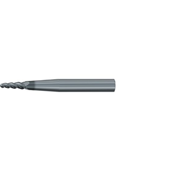 Picture of EMUGE 3546L.04040A DIA 8MM SH 0.7874 LOC 1.5748 OAL 6.1024 End Mill Taper Flute Carbide AlCrN Single End Ball Nose Turbine Program